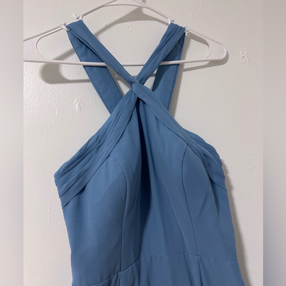 Blue Cross-Back Dress